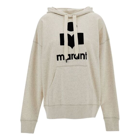 Isabel Marant Etoile White Hoodie With Tonal Logo Print In Cotton Blend Woman
